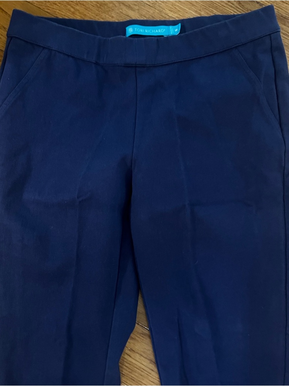 Tori Richard Navy Tailored Ankle Pant Slim Stretch Resort Travel Size 6 Womens - Picture 7 of 10